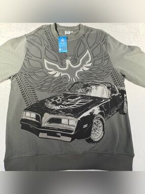 GM Official Licensed Gray “Firebird” Crew Neck Sweater Size XL